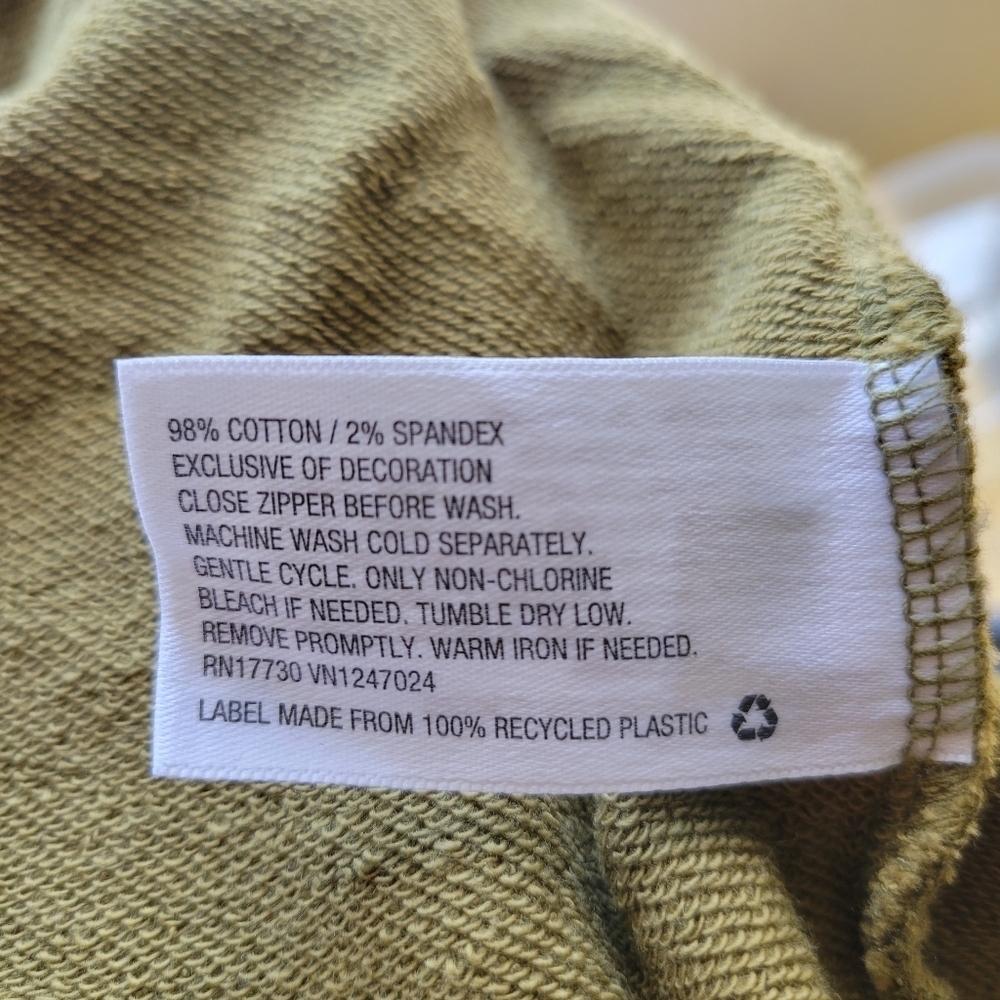 JOY LAB // olive green leopard full zip hoodie jacket - Picture 9 of 9